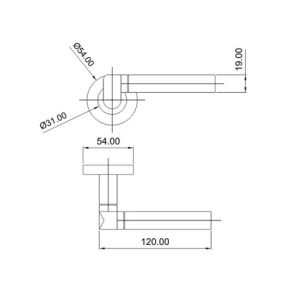 Mortice Handle SS304 DF RH 05