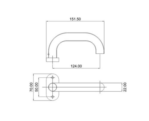 Mortice Handle SS304 DF RH 31