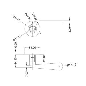 Mortice Handle SS304 DF RH 19