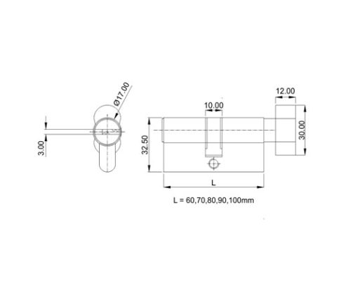 Euro Profiles Cylinder – Brass DF OSK