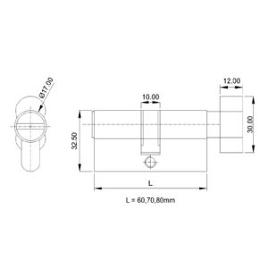 Euro Profiles Cylinder – Brass DF CS
