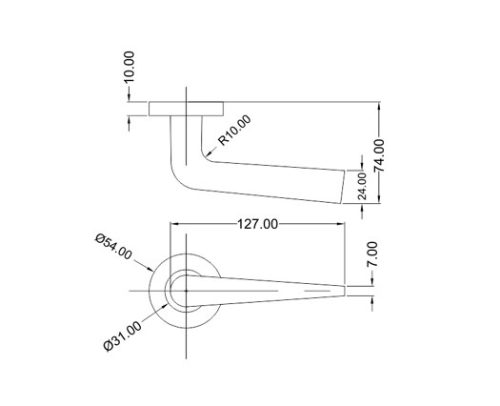 Mortice Handle SS304 DF RH 23