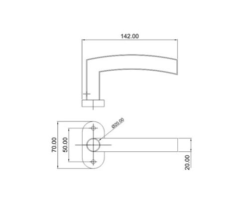 Mortice Handle SS304 DF RH 34