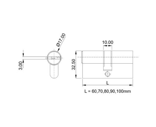 Euro Profiles Cylinder – Brass DF BSK