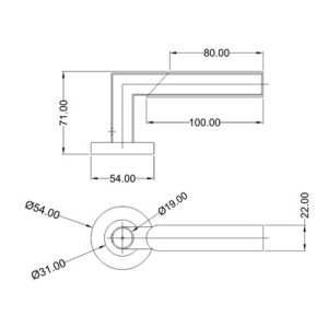 Mortice Handle SS304 DF RH 26