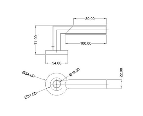 Mortice Handle SS304 DF RH 26