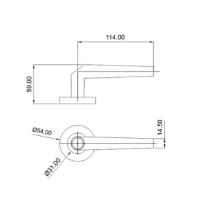 Mortice Handle SS304 DF RH 06