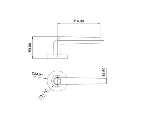 Mortice Handle SS304 DF RH 06