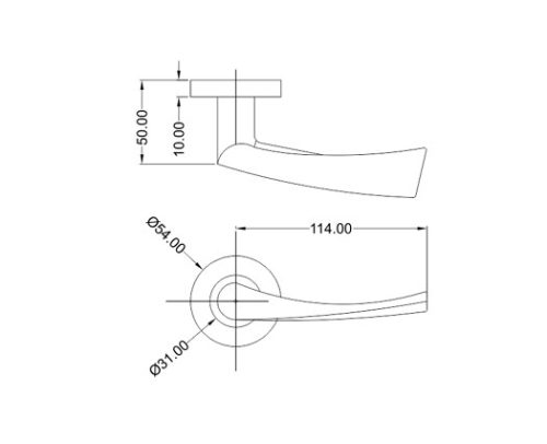 Mortice Handle SS304 DF RH 14