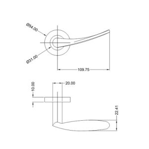 Mortice Handle SS304 DF RH 10