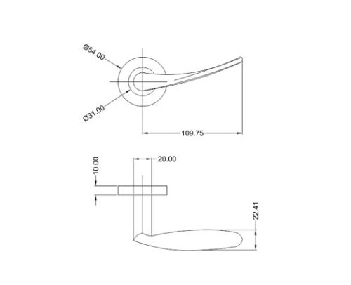 Mortice Handle SS304 DF RH 10