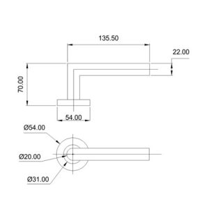 Mortice Handle SS304 DF RH 02