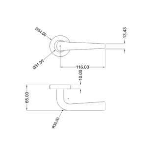 Mortice Handle SS304 DF RH 25