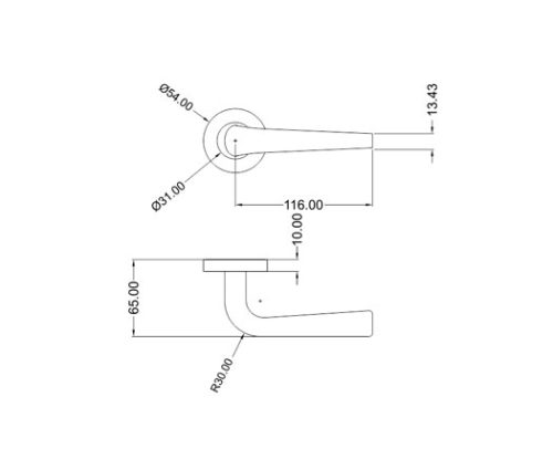 Mortice Handle SS304 DF RH 25