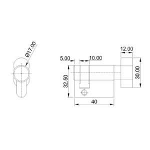 Euro Profiles Cylinder – Brass DF CS DF HCY KNOB