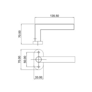 Mortice Handle SS304 DF RH 33
