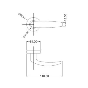 Mortice Handle SS304 DF RH 29