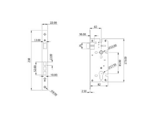 Mortice Lock DF ML 500