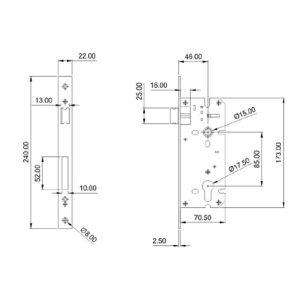 Mortice Lock DF ML 100