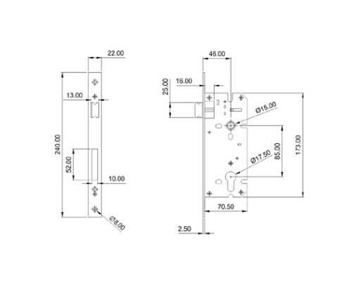 Mortice Lock DF ML 100