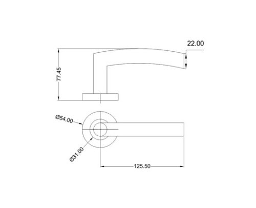 Mortice Handle SS304 DF RH 04