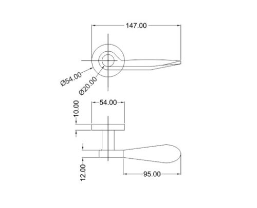 Mortice Handle SS304 DF RH 17